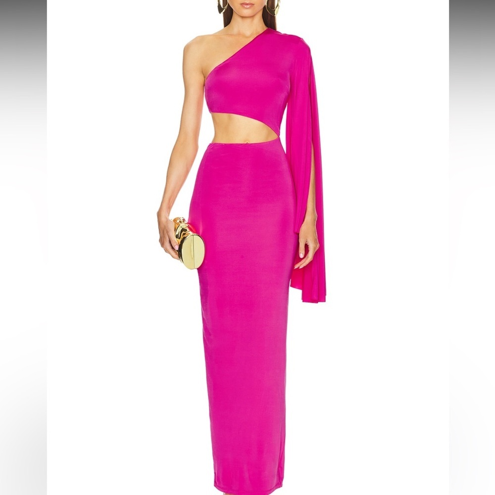 Michael Costello x REVOLVE Aaliyah Gown in Hot Pink